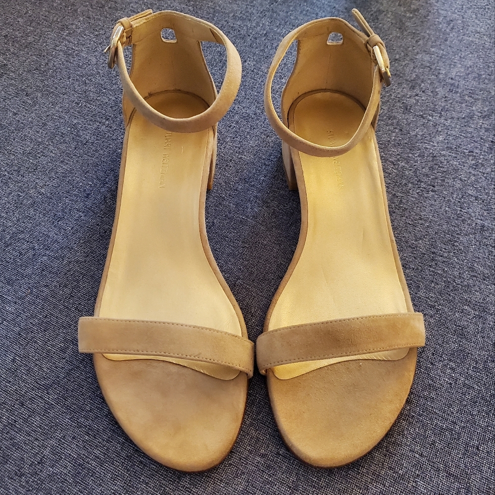 Stuart Weitzman - Nudistcurve - Block Heel, Two Strap Sandal - NWOT